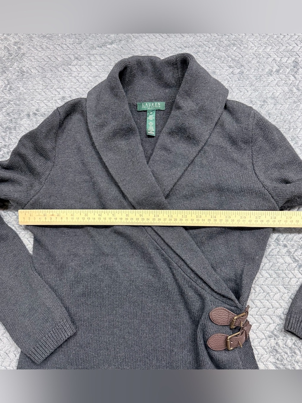 Lauren Ralph Lauren Haddon Hall Sweater Dress in Granite Grey Size Medium - Picture 10 of 12